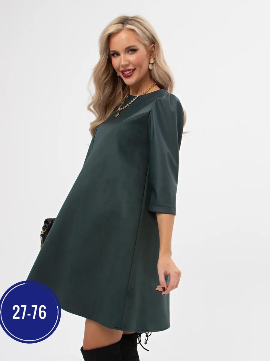 платье повседневное трикотажное manika style,платья туники,женские платья,платье велюр,платье комбинированное