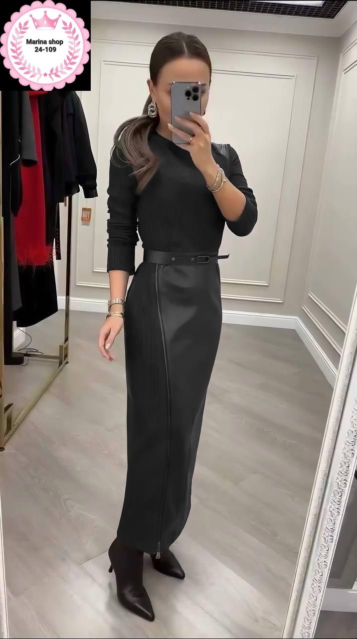 женские платье,кожаное платье женское,вечернее женское платья,комбинированное платье,платье с кожаными вставками