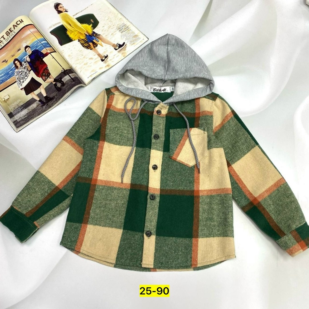 рубашка теплая,рубашка с капюшоном,рубашка в клетку с капюшоном,рубашка теплая детская,детская рубашка