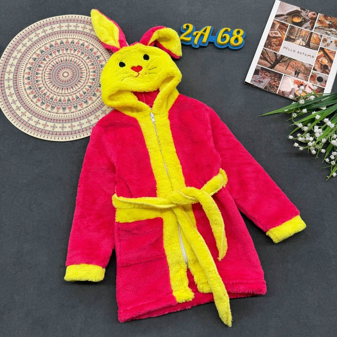 детский махровый халат,халат детский,халат детский из велсофта зайка,банный халат детский,халат детский