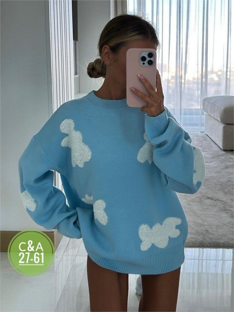 свитер облачко,свитера женские,свитер,женские кофты,свитер туника вязаный оверсайз