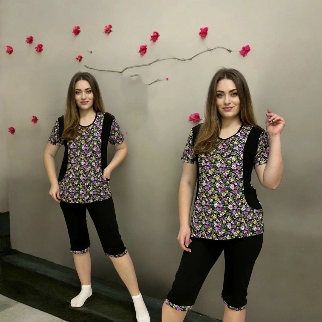 костюм женский домашний,костюм домашний с бриджами,домашние костюмы,одежда больших размеров,костюм с бриджами