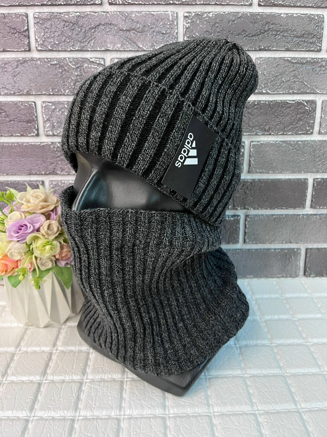 зимняя шапка и снуд,шапка и снуд,комплект шапка и снуд мужской зимний,комплект шапка и снуд детский  адидас,комплект шапка и снуд