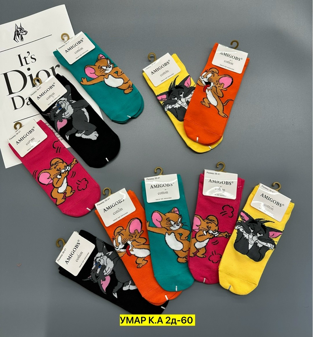 носки женские том и джерри,носки женское,носки том и джерри,носки короткие,комплект носки женские