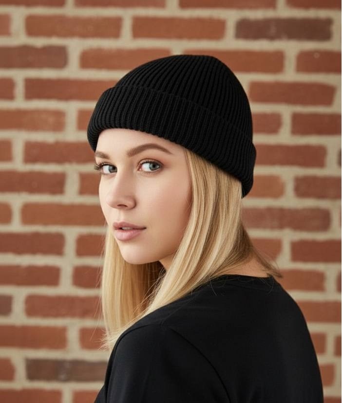 шапка бини,шапка черная,шапка вязаная,женская шапка,шапка бини женская