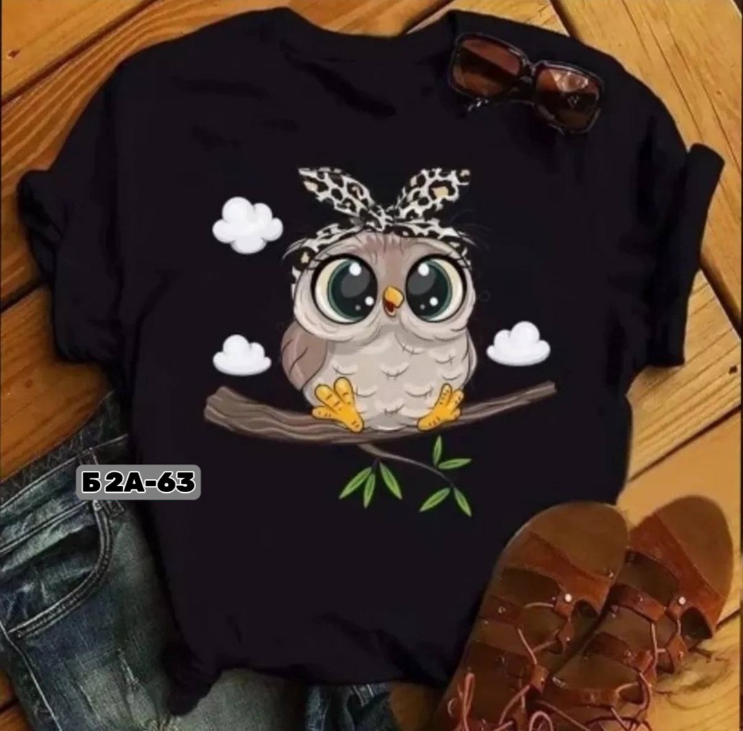 женские футболки с принтом,женские футболки,футболка с принтом сова,модная футболка,женская футболка с принтом совы