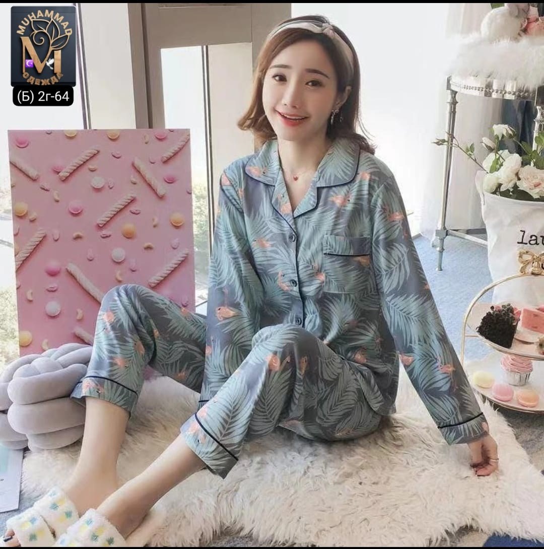 пижама хит,пижамы для женщин,пижамный комплект с длинными рукавами,модные пижамы,комплект пижама