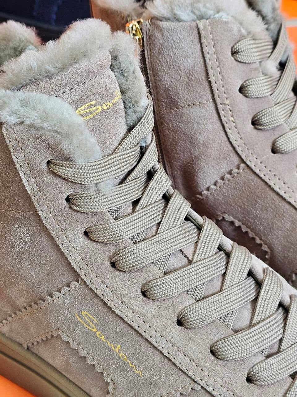 ,замшевые ботинки santoni,мужские ботинки с мехом,зимние ботинки,зимние кроссовки