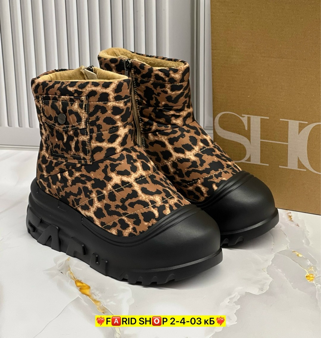 ,женские угги,леопардовые ботинки,зимняя женская ,короткие сапоги