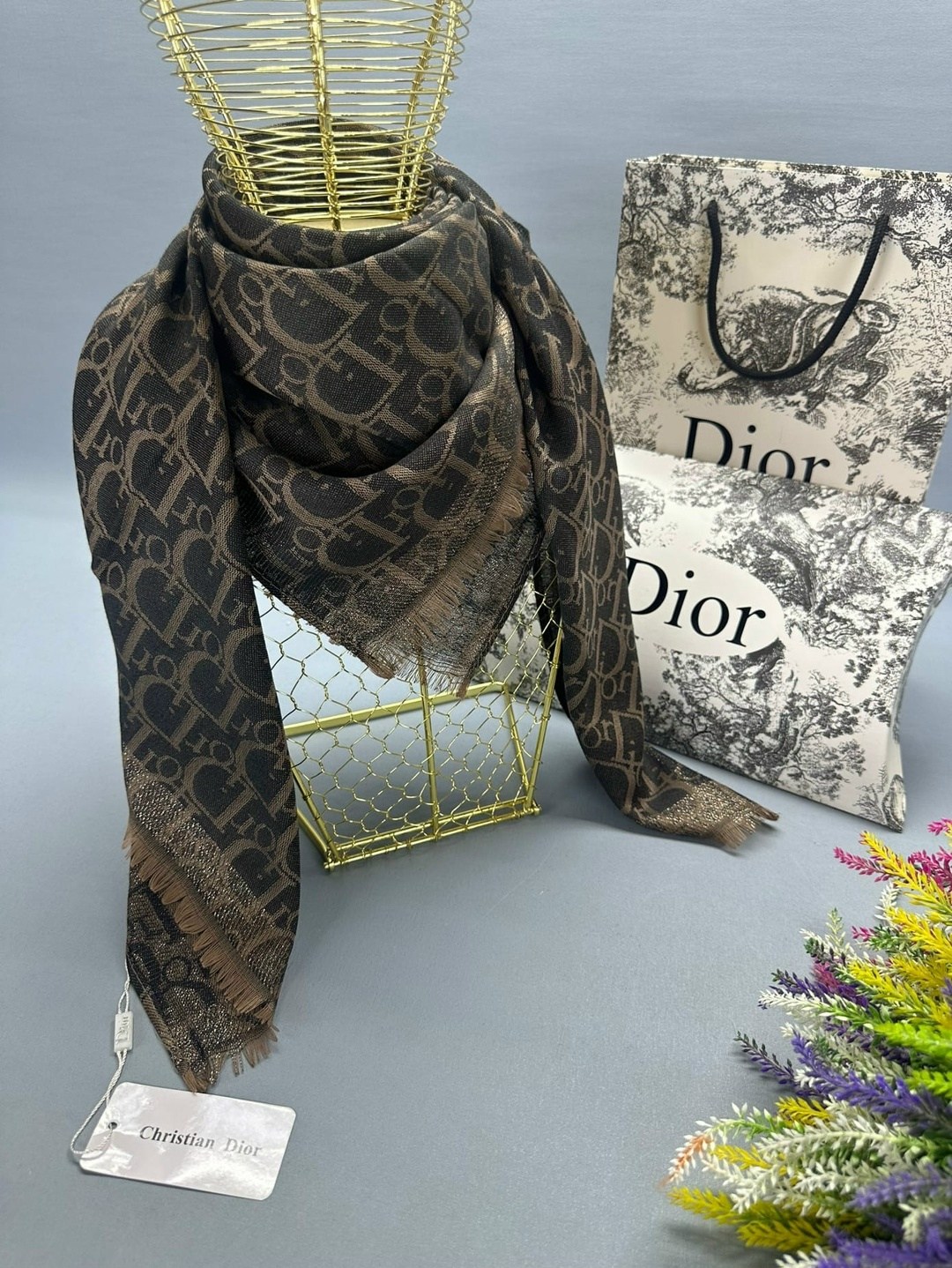 палантин платок,брендовый платок,платок dior,шарф женский платок,кашемировый платок