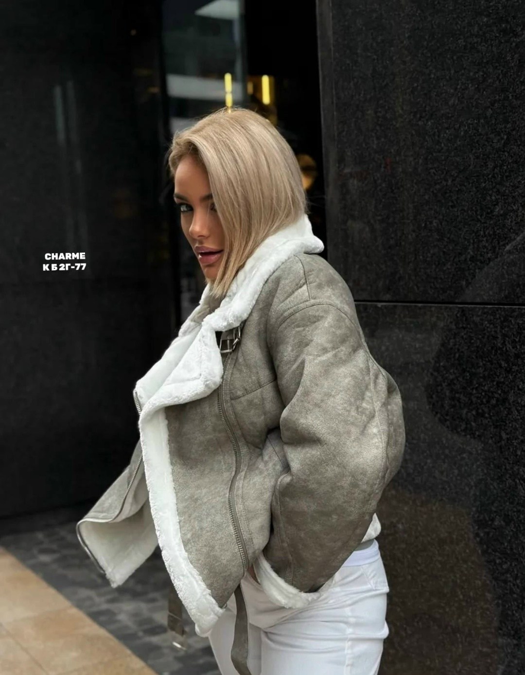 стильная дубленка,дубленка авиатор,серая дубленка,женская дублёнка,короткая дубленка