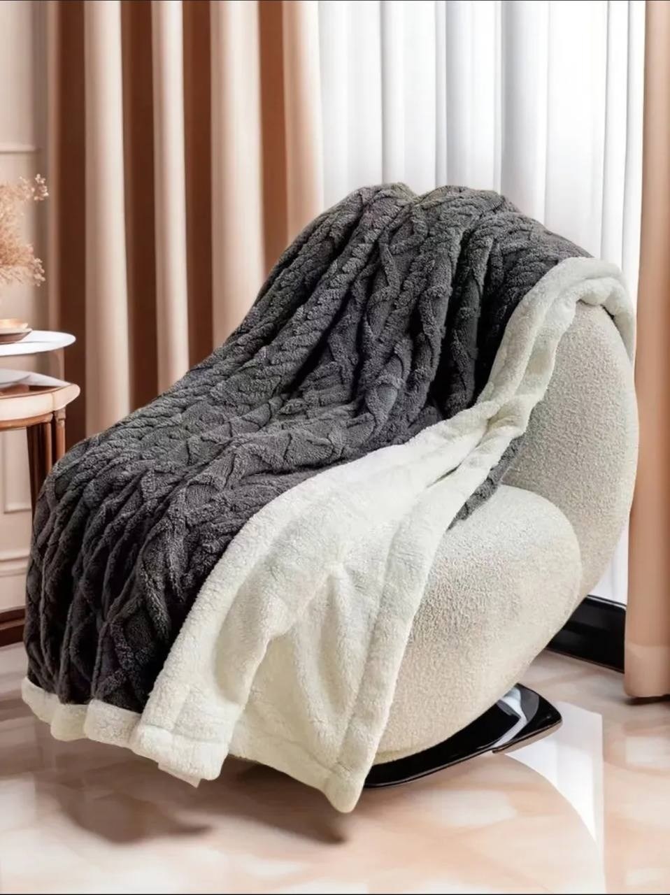 двусторонний плед,плед серый,плед и покрывало,плюшевое одеяло,плюшевые пледы