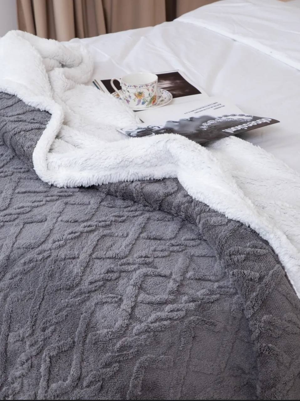 двусторонний плед,плед серый,плед и покрывало,плюшевое одеяло,плюшевые пледы