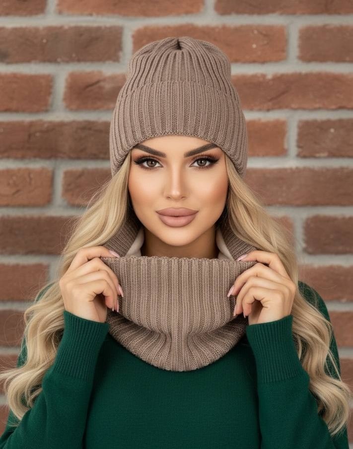 комплект шапки,шапка вязаная,шапка женская вязаная,комплект шапка снуд,бини шапка