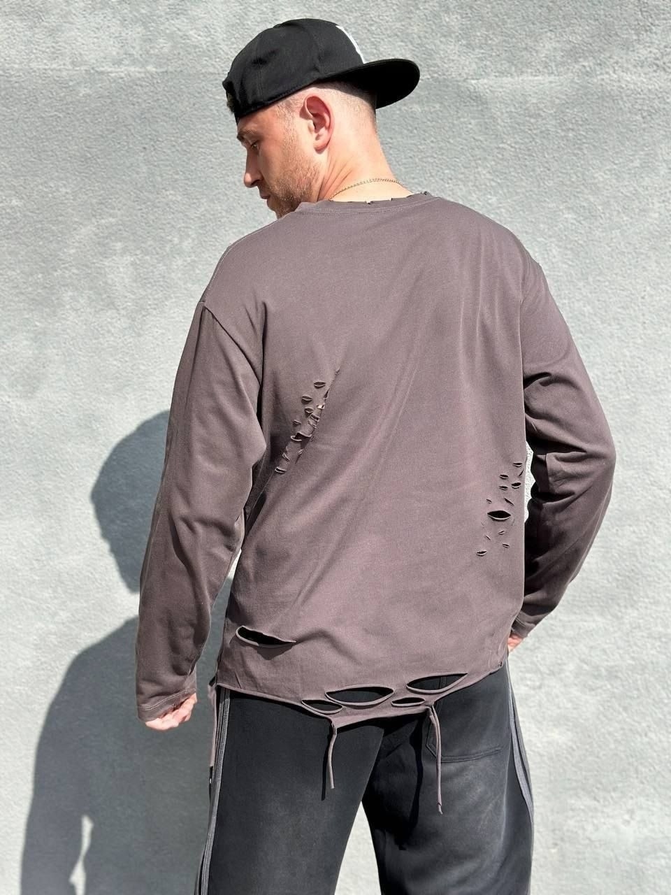 свитшот рваный,рваная кофта,мужские свитшоты,лонгслив рваный