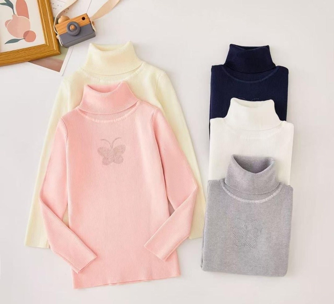 детский свитер,свитер для девочек,вязаный свитер для девочек,свитер с воротником,свитер с высоким воротником