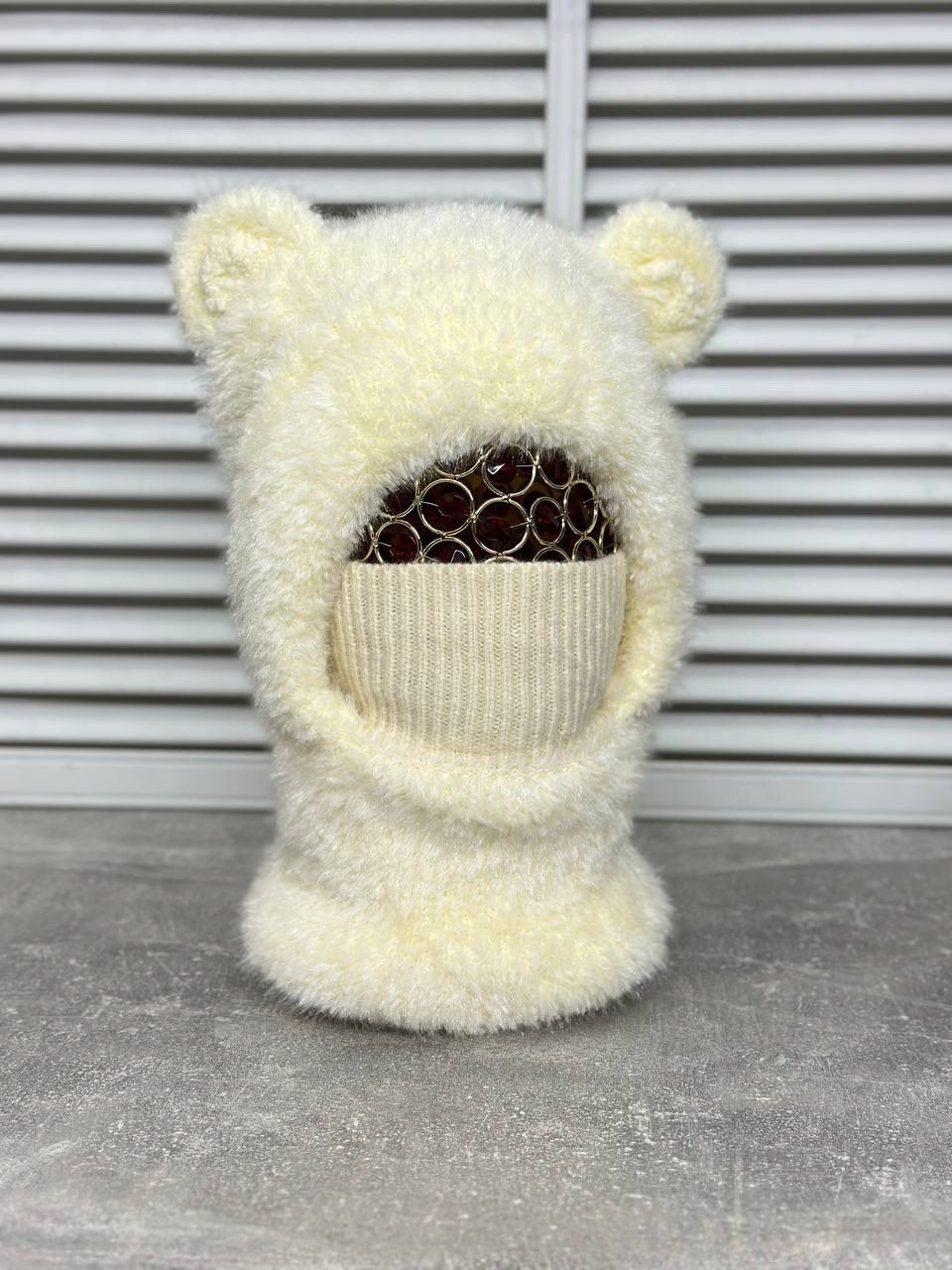 балаклава с ушками,балаклава с ушками мишки,плюшевая шапка,шапка балаклава с ушками,вязаная балаклава с ушками