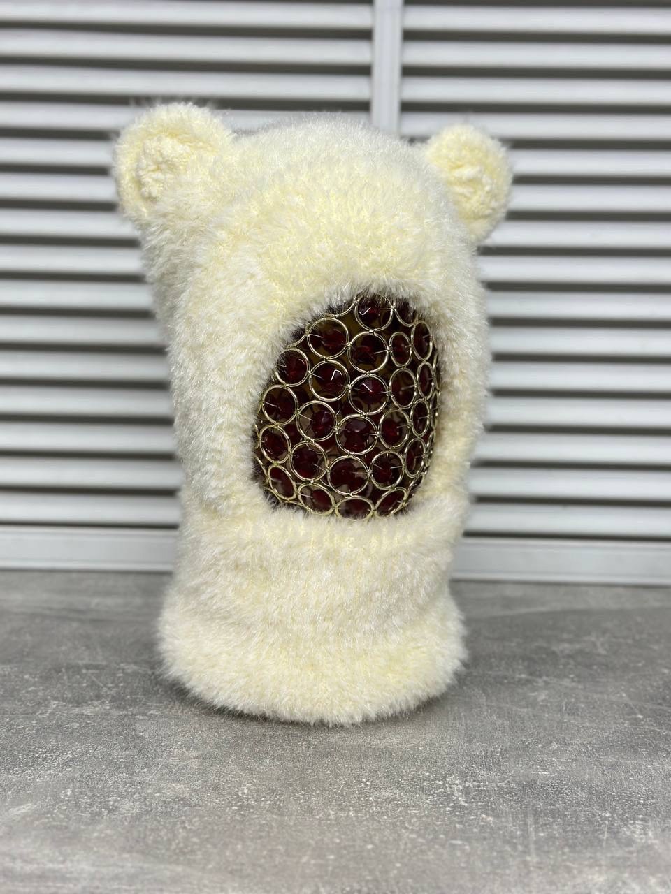 балаклава с ушками,балаклава с ушками мишки,плюшевая шапка,шапка балаклава с ушками,вязаная балаклава с ушками