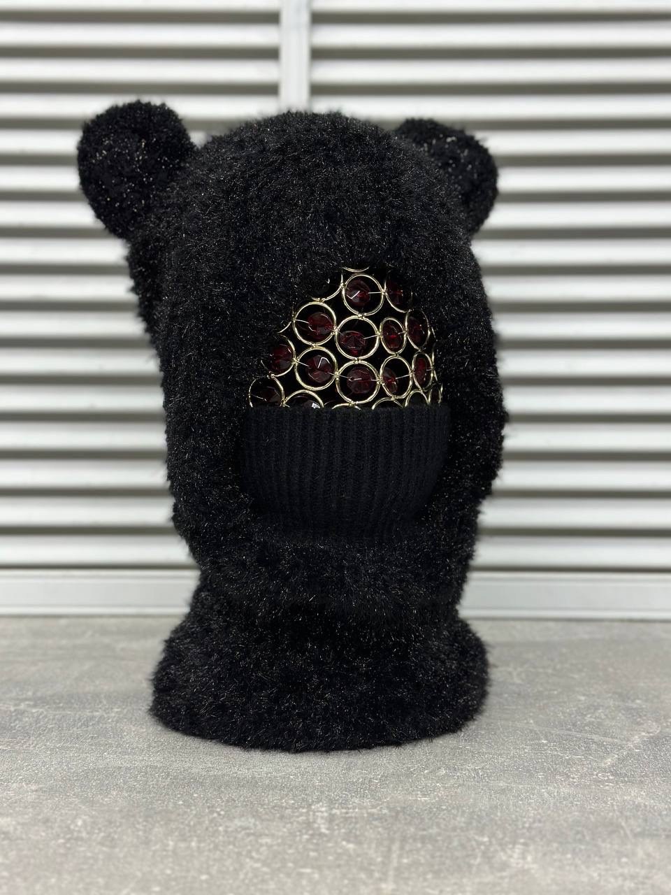 балаклава с ушками,балаклава с ушками мишки,плюшевая шапка,шапка балаклава с ушками,вязаная балаклава с ушками