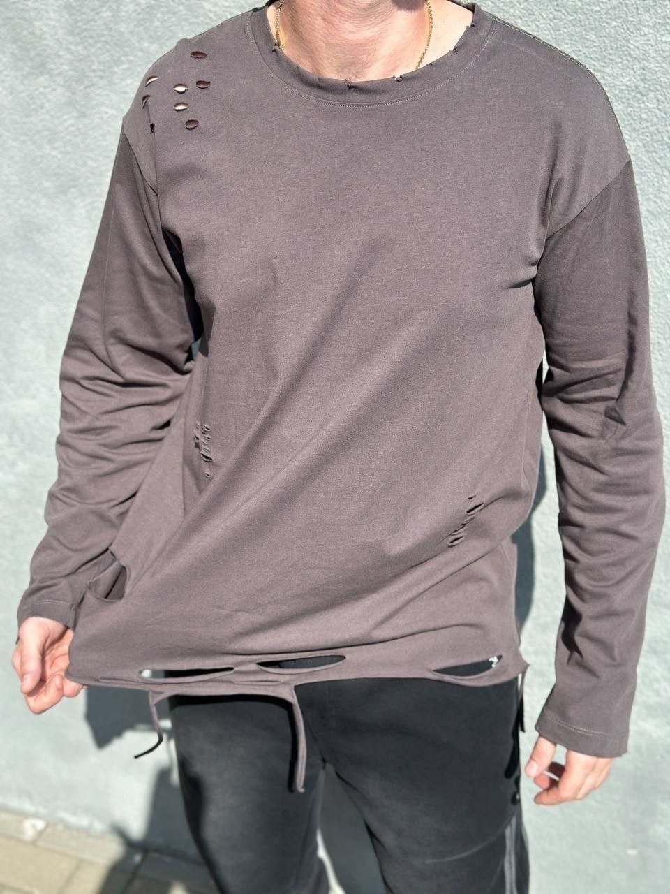 свитшот рваный,рваная кофта,мужские свитшоты,лонгслив рваный