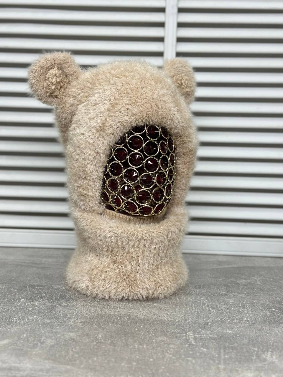 балаклава с ушками,балаклава с ушками мишки,плюшевая шапка,шапка балаклава с ушками,вязаная балаклава с ушками