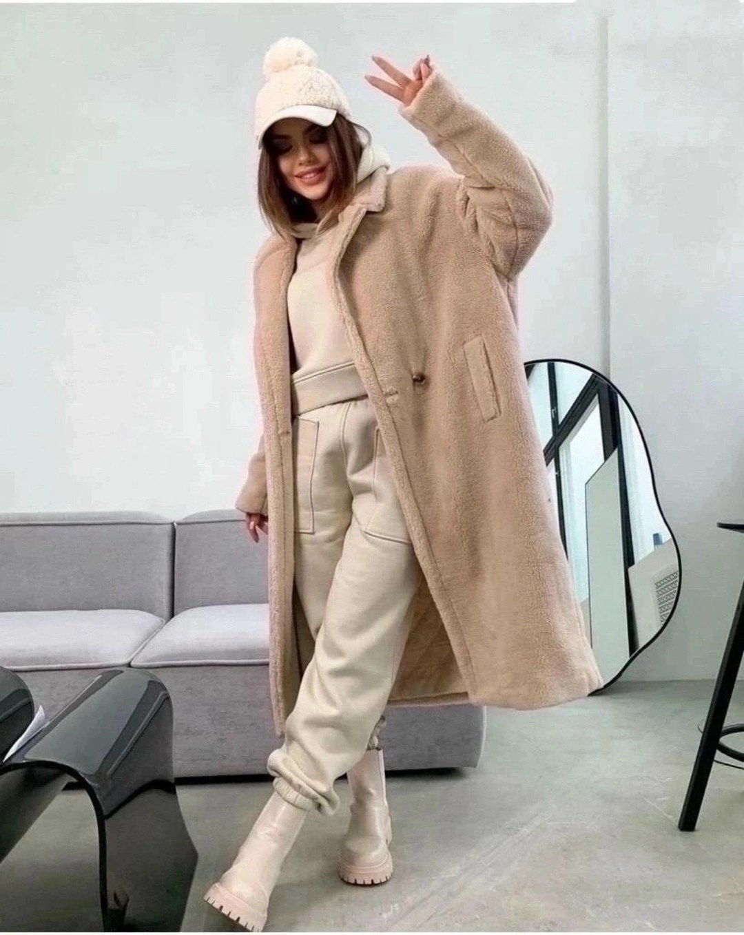 плюшевое пальто,зимняя мода,стильное пальто,шубка тедди,зимний стиль одежды