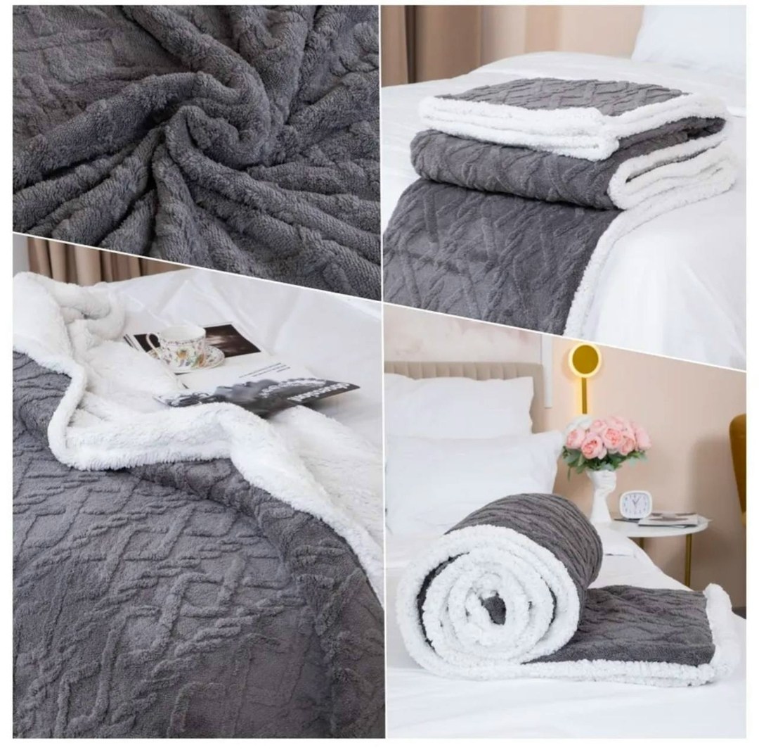 двусторонний плед,плед серый,плед и покрывало,плюшевое одеяло,плюшевые пледы