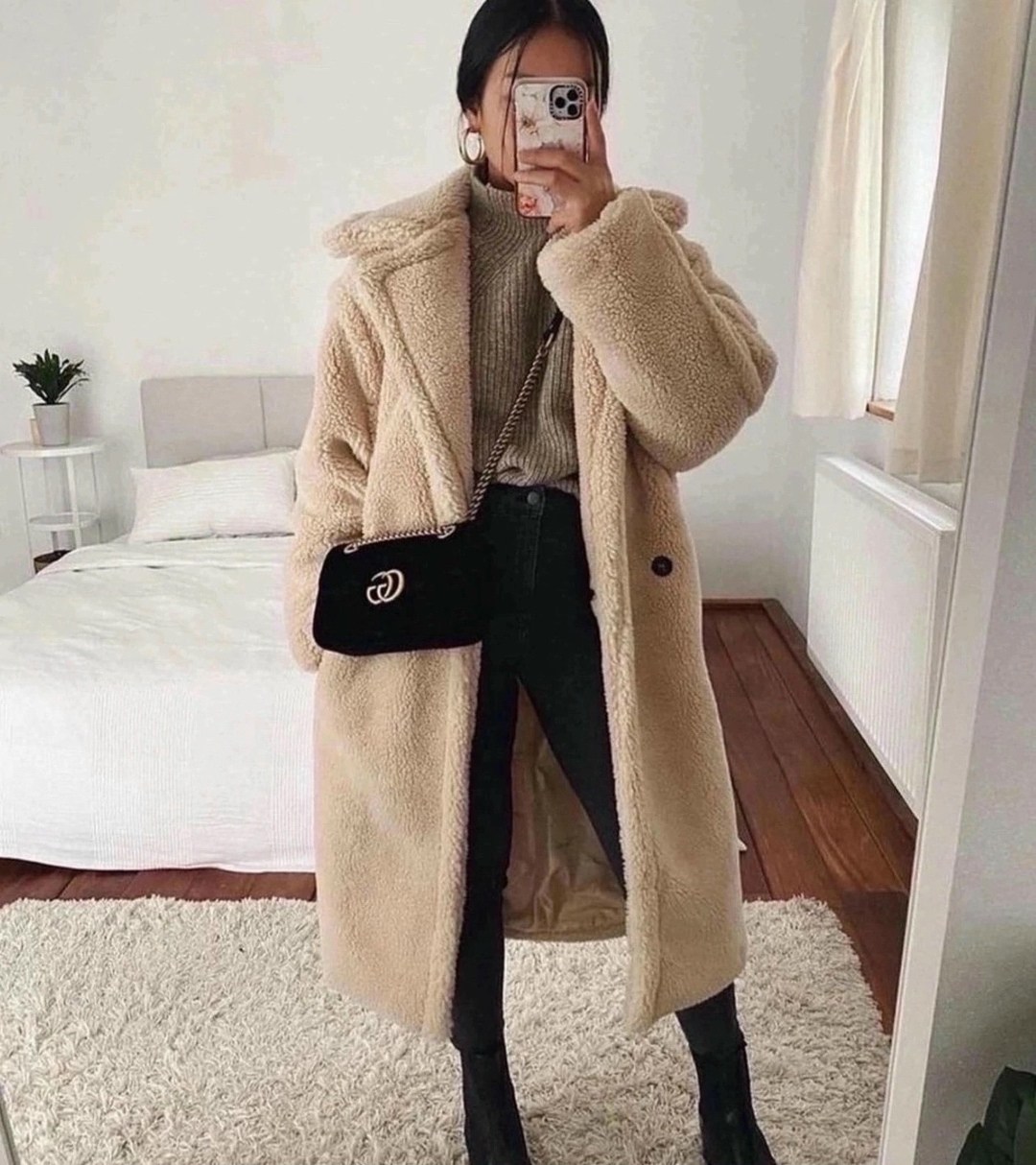плюшевое пальто,зимняя мода,стильное пальто,шубка тедди,зимний стиль одежды