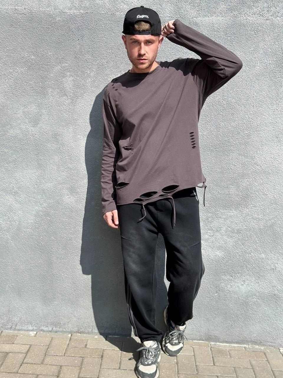 свитшот рваный,рваная кофта,мужские свитшоты,лонгслив рваный