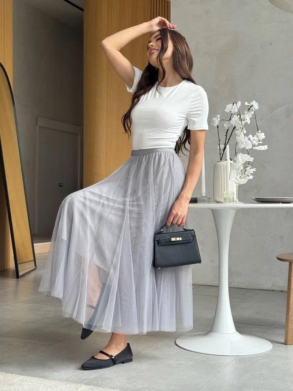 юбка из фатина,фатиновая юбка,серая юбка,юбка с фатином,юбка