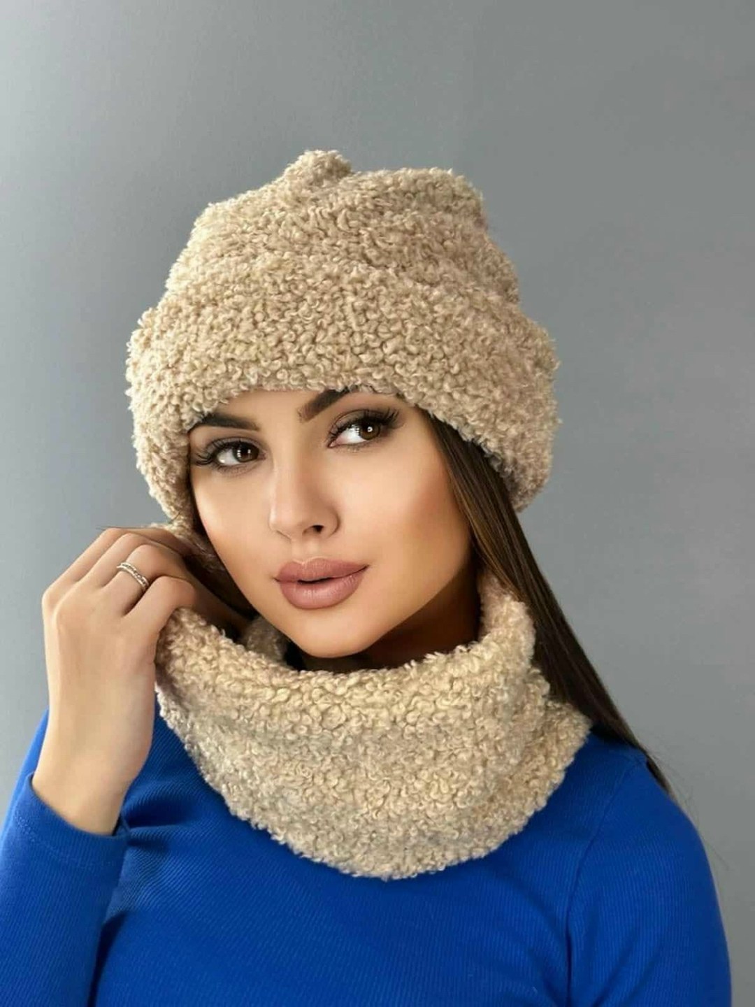 шапка со снудом зимняя комплект,шапка для женщин,шапка снуд,комплект шапка снуд,комплект шапки