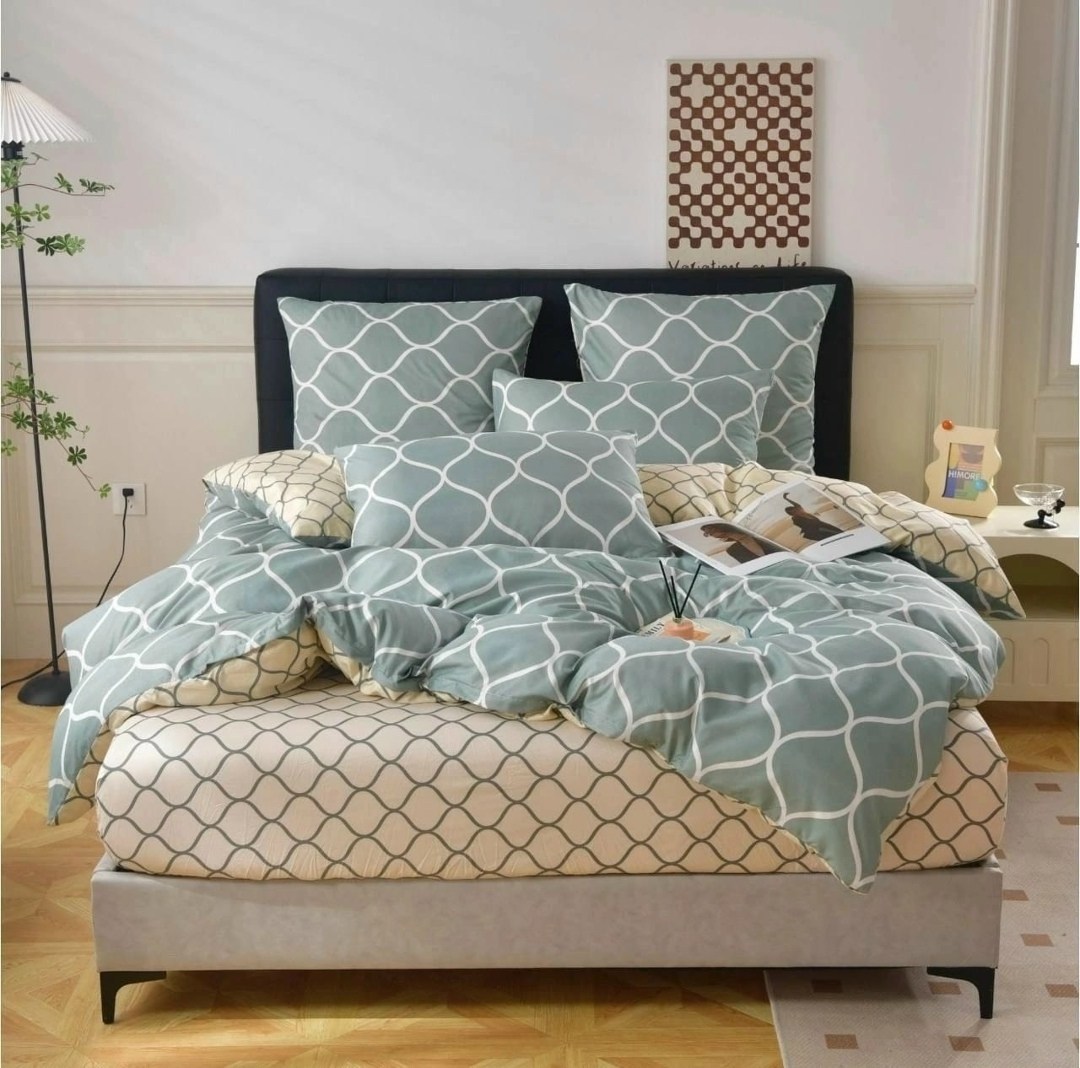 комплект постельного белья alanna простынь на,комплект постельного белья,комплект постельного белья с геометрическим,декоративная подушка,подушки