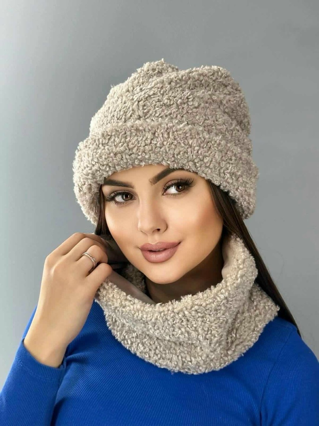 шапка со снудом зимняя комплект,шапка для женщин,шапка снуд,комплект шапка снуд,комплект шапки