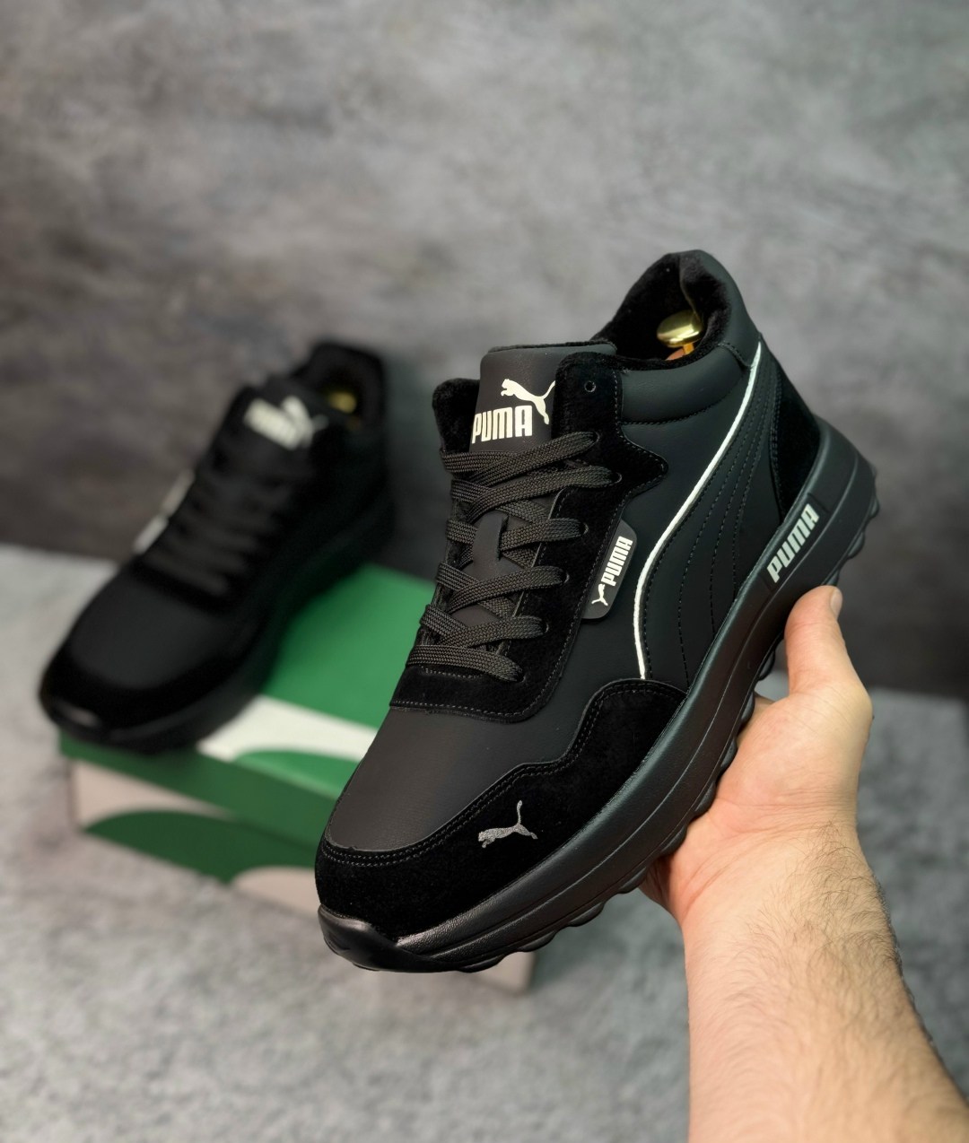 мужские кроссовки puma,зимние кроссовки puma,кроссовки puma,зимние кожаные кроссовки мужские пума,кроссовки мужские зимние с мехом puma