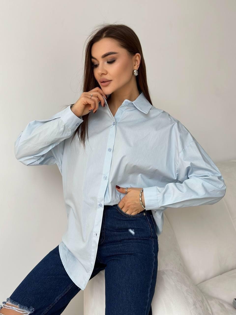женская рубашка,рубашка женская голубая,рубашка хб женская,рубашка,рубашка женская базовая