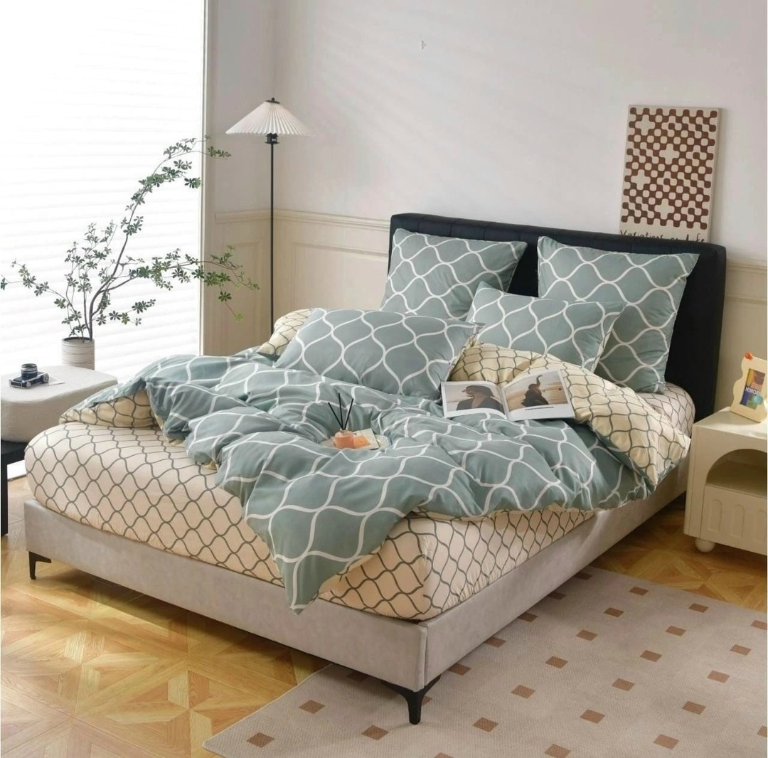 комплект постельного белья alanna простынь на,комплект постельного белья,комплект постельного белья с геометрическим,декоративная подушка,подушки