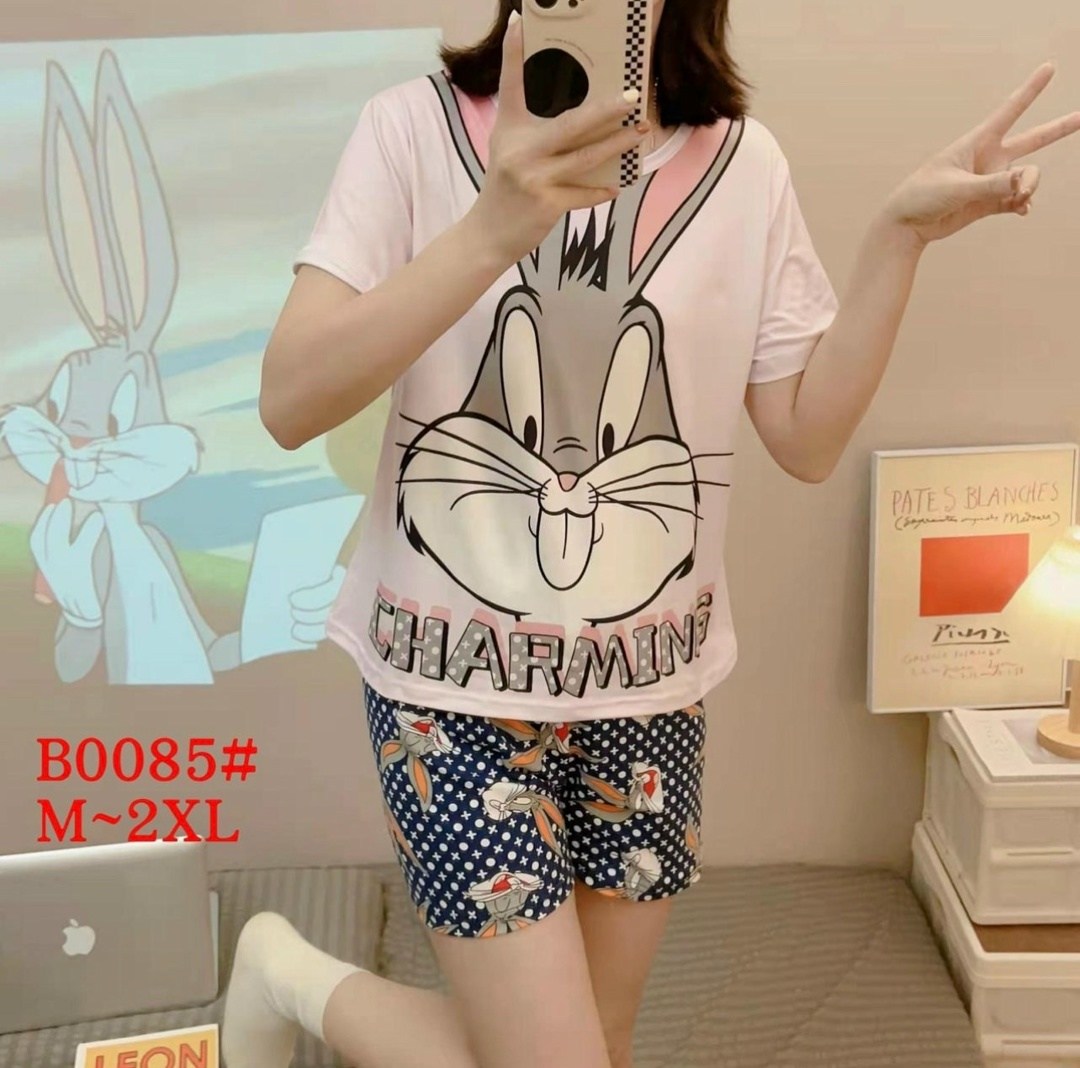 пижама с багз банни женская,пижама женская,домашняя одежда пижама,пижама багз банни,пижама комплект