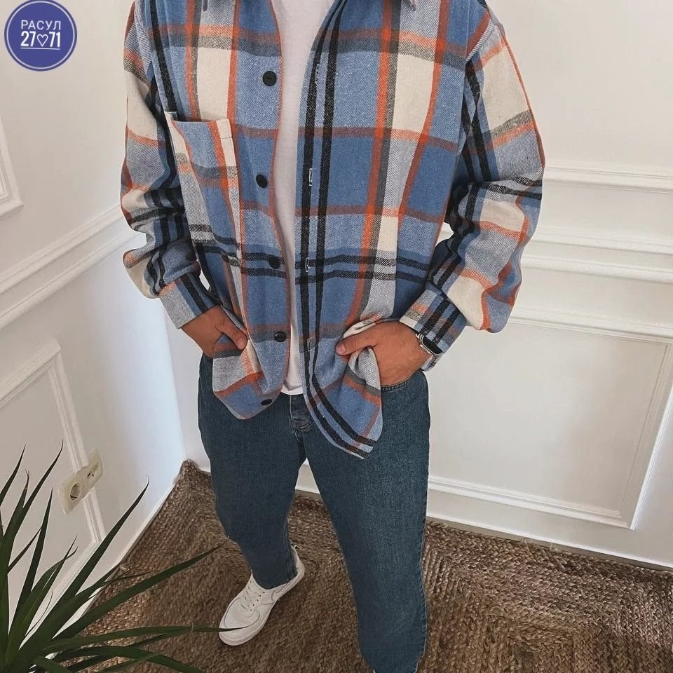 рубашка клетчатая мужская,рубашка теплая оверсайз в клетку,мужская рубашка в клетку,теплая рубашка в клетку,теплая рубашка