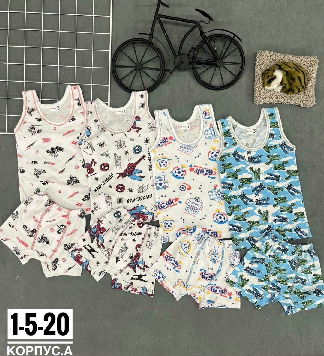 комплект нижнего белья для мальчика, ,комплект белья для мальчика,детское белье,майка трусы комплект