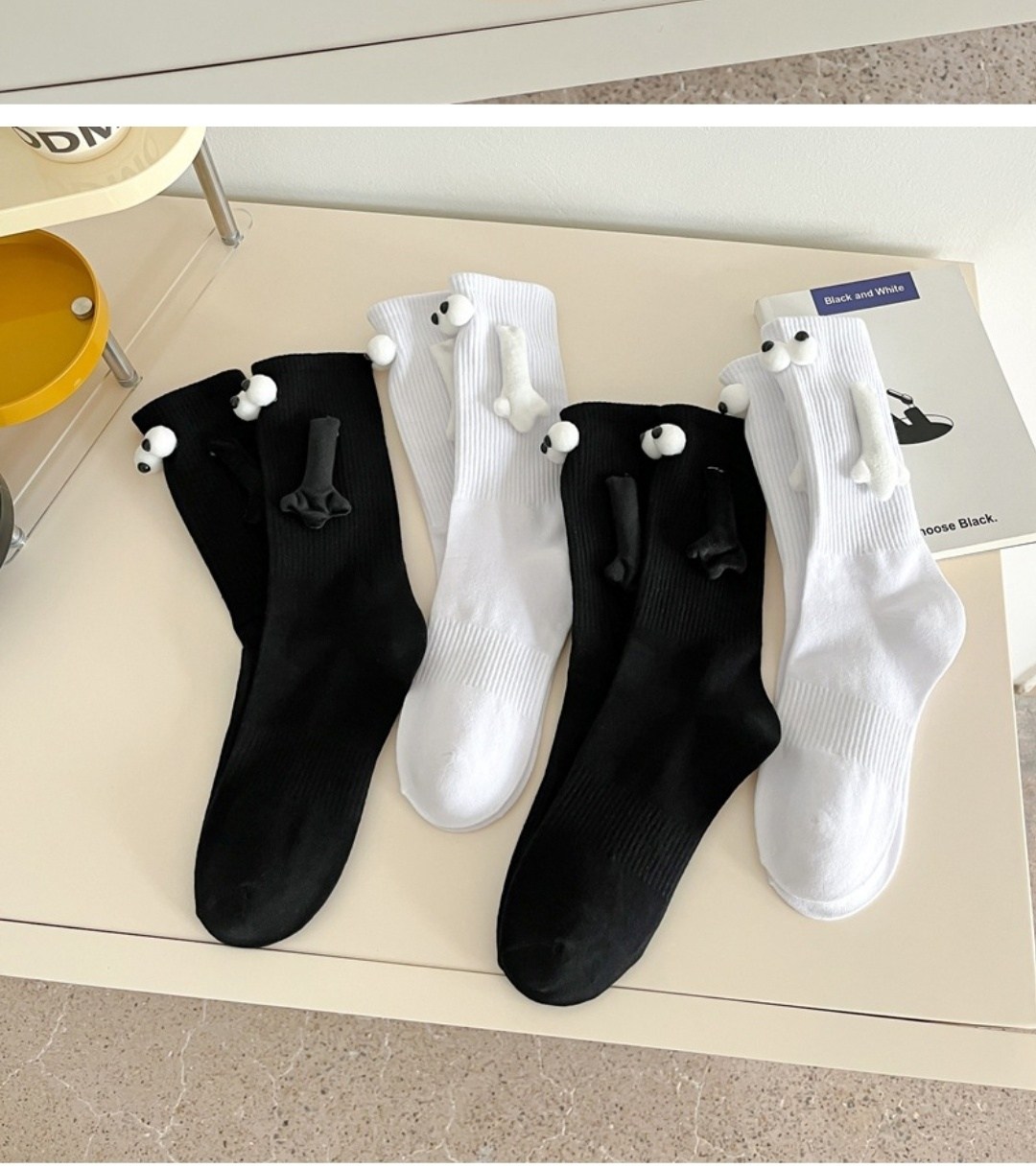 парные носки с ручками,носки с ручками,парные носки,носки с магнитами,длинные носки