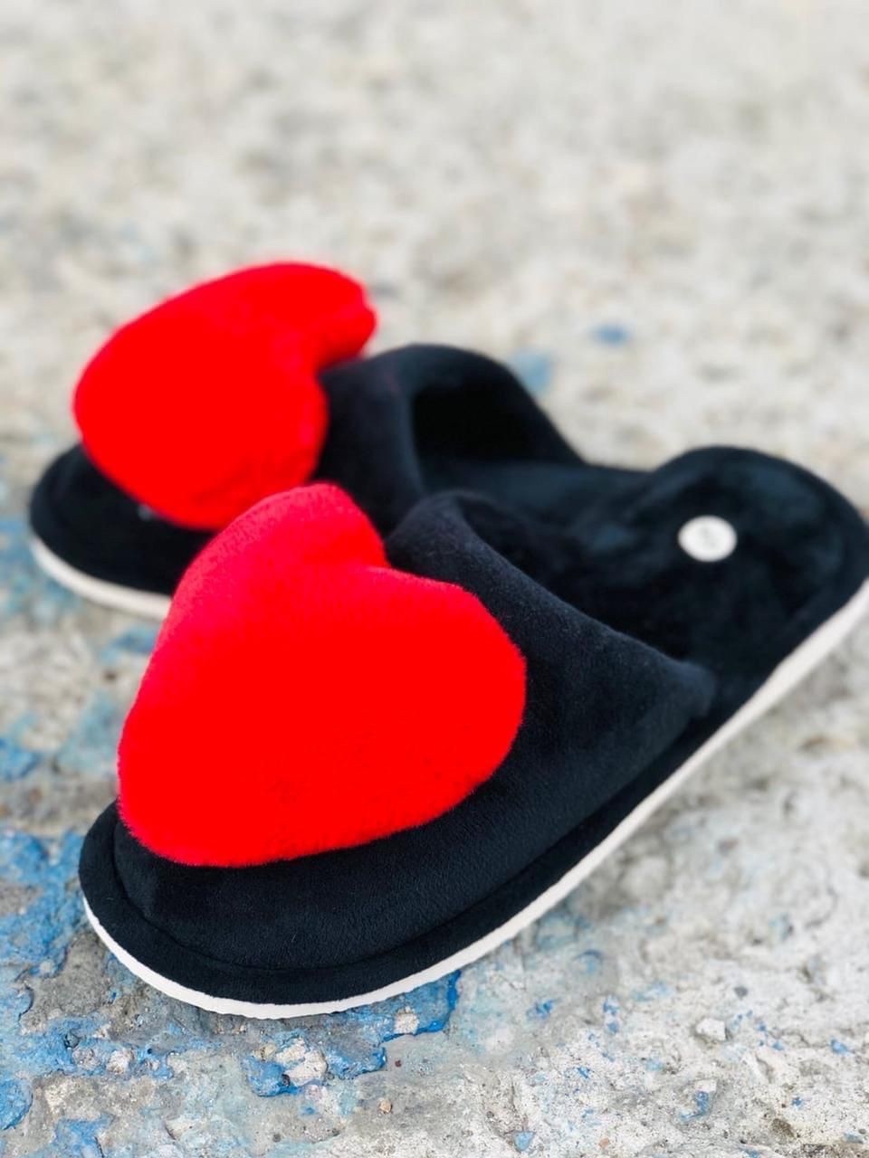 тапочки с сердечками,женские домашние тапочки,тапочки домашние,,тапочки теплые
