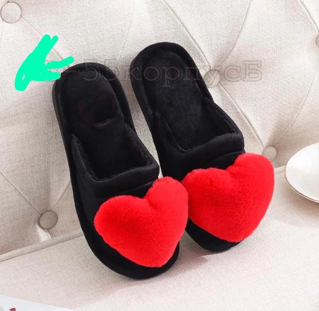 тапочки с сердечками,женские домашние тапочки,тапочки домашние,,тапочки теплые