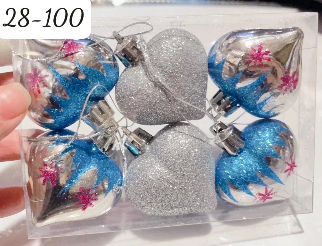 набор елочных игрушек сердца,елочная игрушка клубничка,набор елочных украшений,елочная игрушка сердца набор 6 шт,наборе елочных игрушек