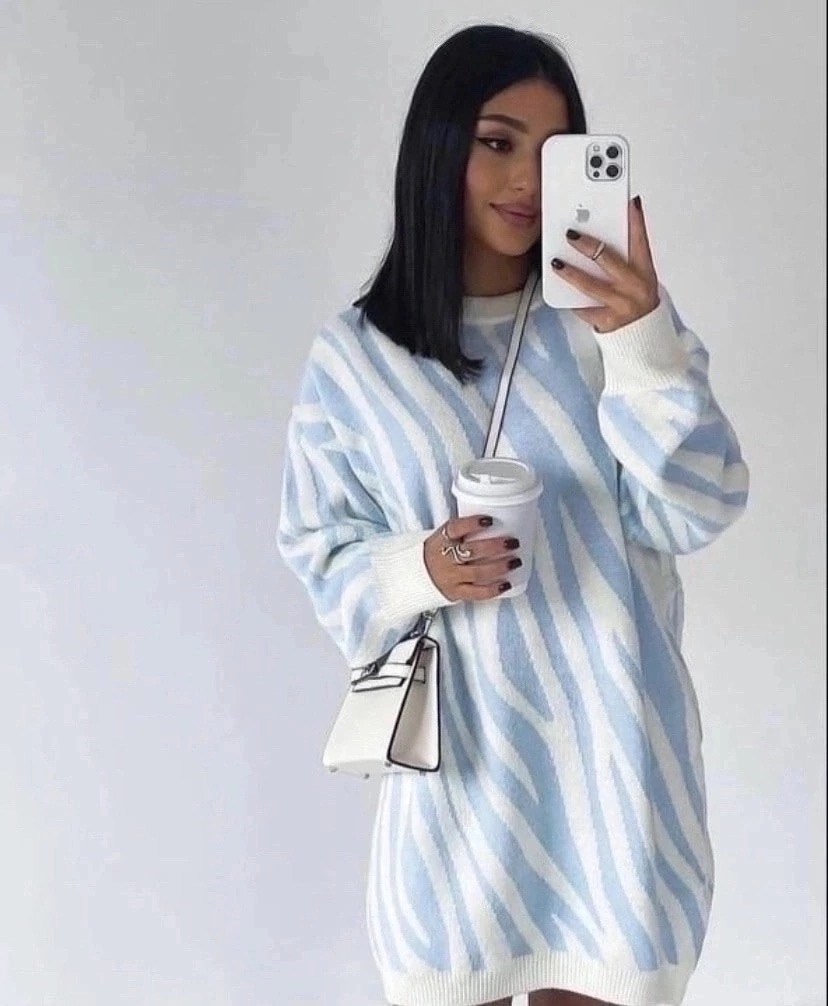 теплая туника,туника зебра,платье вязаное туника,платье туника вязаная теплая,платье вязаное туника оверсайз