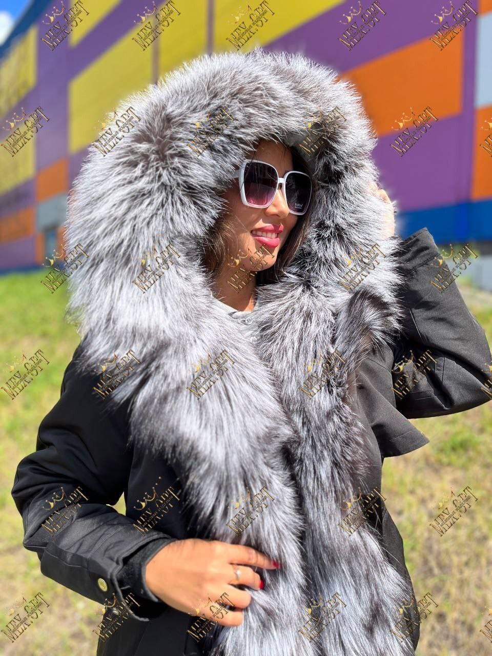 парка с натуральным мехом чернобурки,парка с мехом чернобурки "скарлетт" черная,парка с мехом чернобурки,парки с чернобуркой женские,парка с натуральным мехом