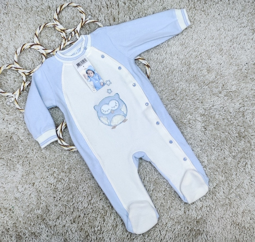 комплект комбинезон,комбинезон для новорожденных чикко,комбинезон слип карапузик голубой,одежда для новорожденного,комбинезон для новорожденного