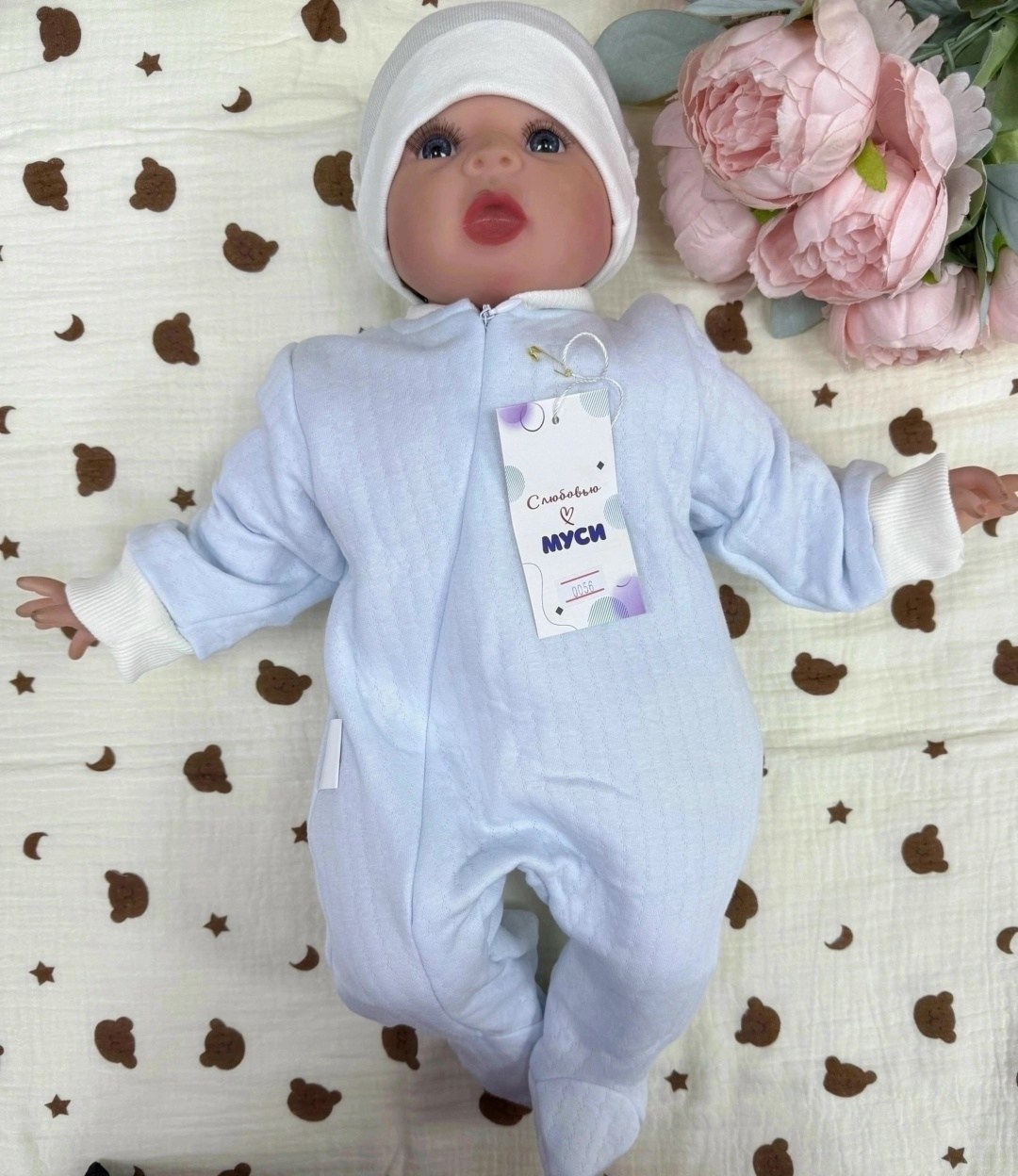 комбинезон голубой,детские комбинезоны,комбинезон для новорожденной,комбинезон для новорожденного,одежда для новорожденного