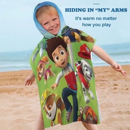 полотенце пончо детское,полотенце пончо щенячий патруль,полотенца пончо,детские полотенца пончо,детские полотенца