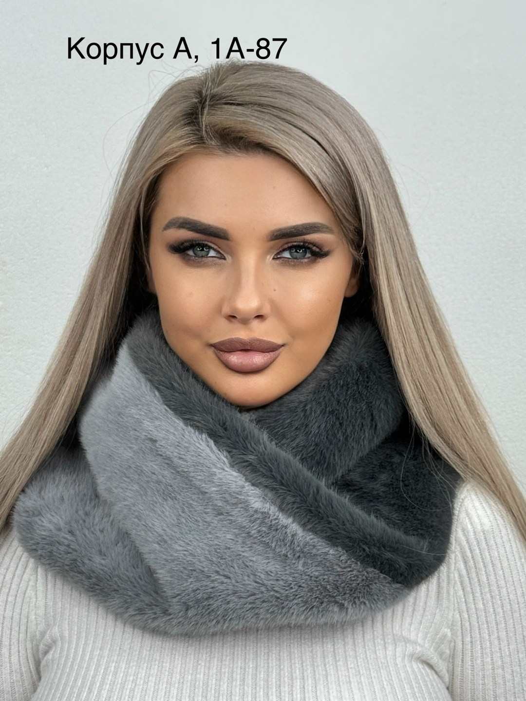 меховой капюшон на кнопках экомех норка анжелика,снуд меховой,меховой капюшон на кнопках экомех норка,снуд,капор снуд