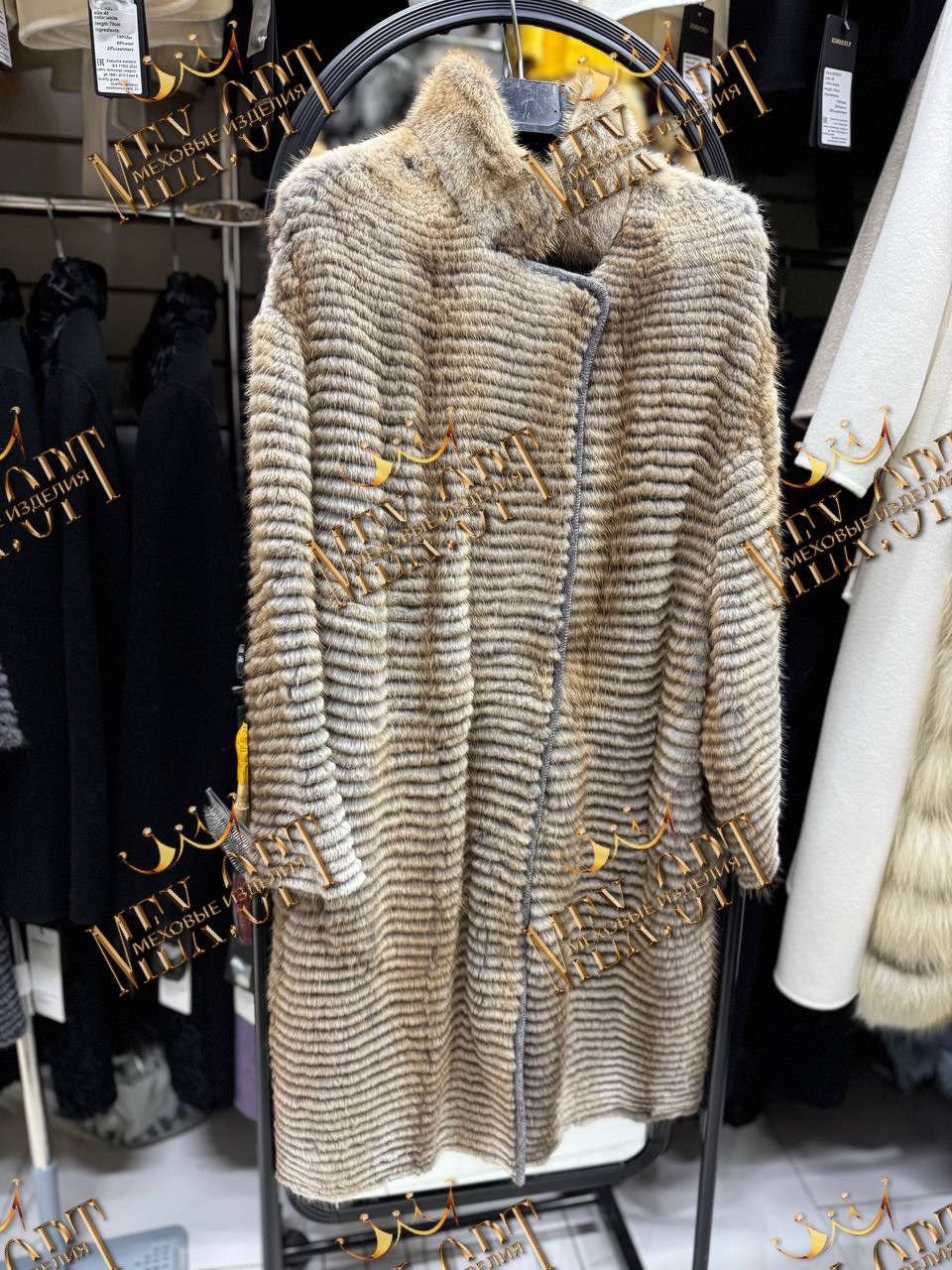 вязаная норка,меховое пальто,вязаная шуба,норковое пальто на трикотажной основе,пальто из меха норки